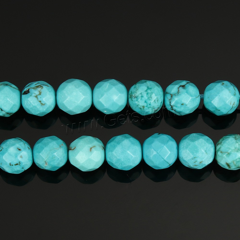 Dyed Natural Turquoise Beads, Dyed Turquoise, Round, more sizes for choice & faceted, green, Hole:Approx 1-1.5mm, Length:Approx 15 Inch, Sold By Strand