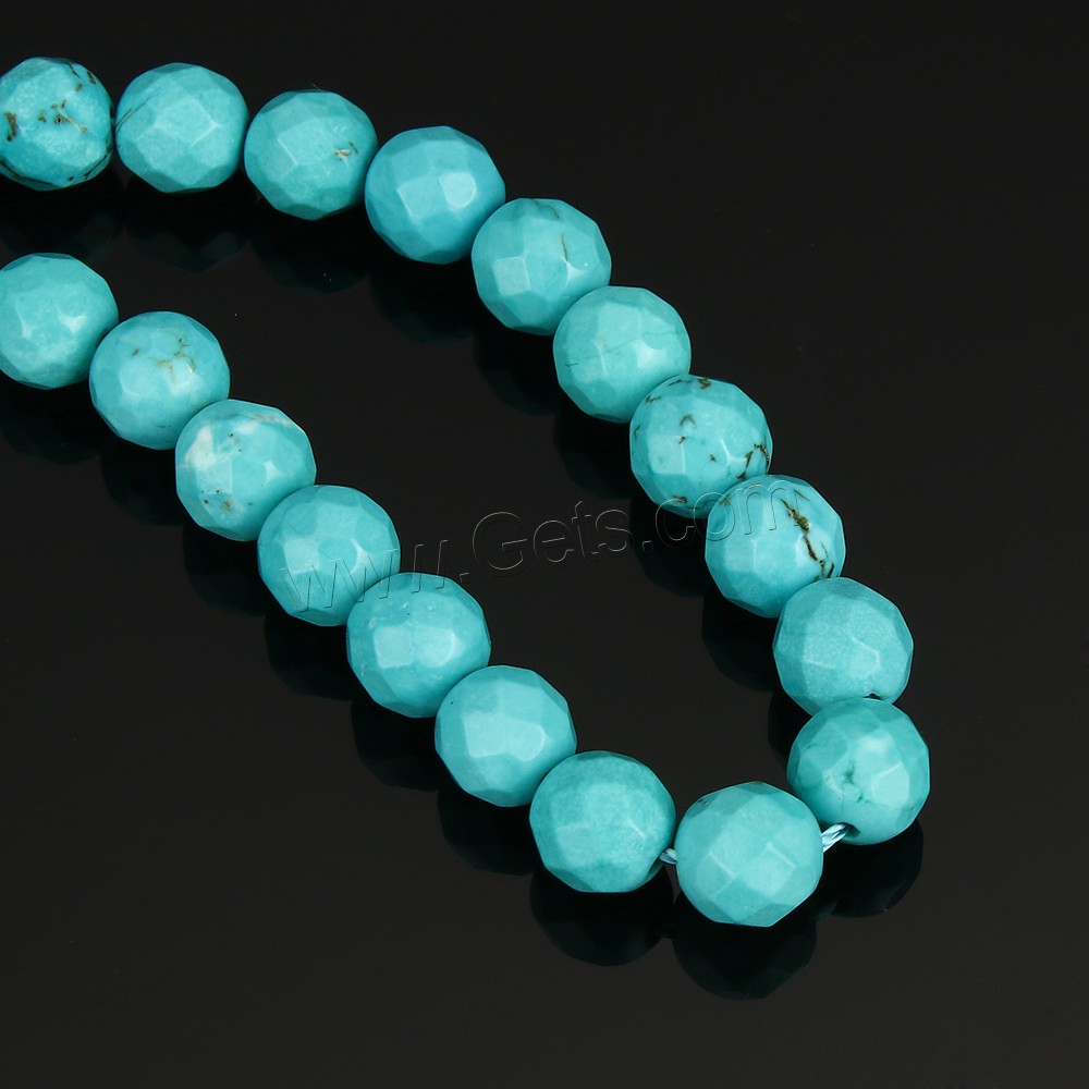 Dyed Natural Turquoise Beads, Dyed Turquoise, Round, more sizes for choice & faceted, green, Hole:Approx 1-1.5mm, Length:Approx 15 Inch, Sold By Strand