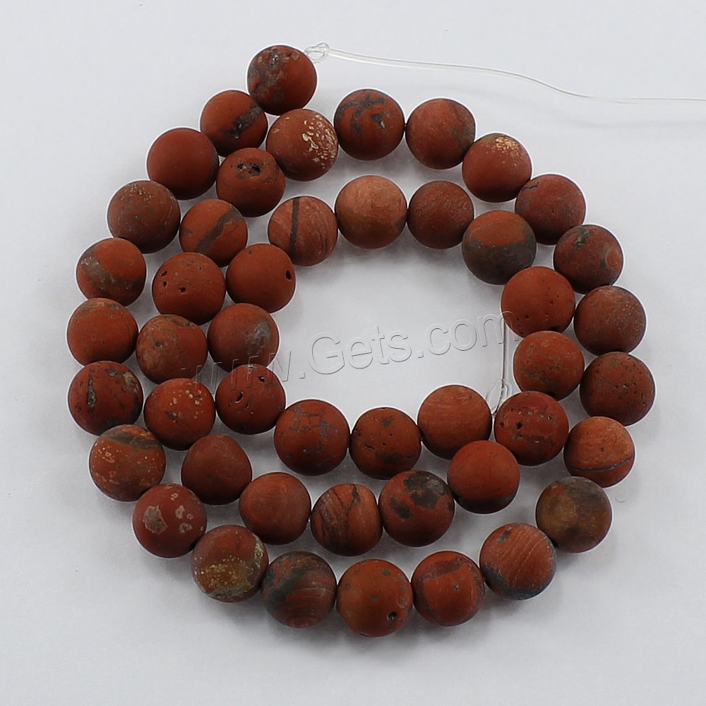 Red Jasper Bead, Round, natural, different size for choice & frosted, Grade B, Hole:Approx 1-2mm, Length:Approx 15 Inch, Sold By Strand