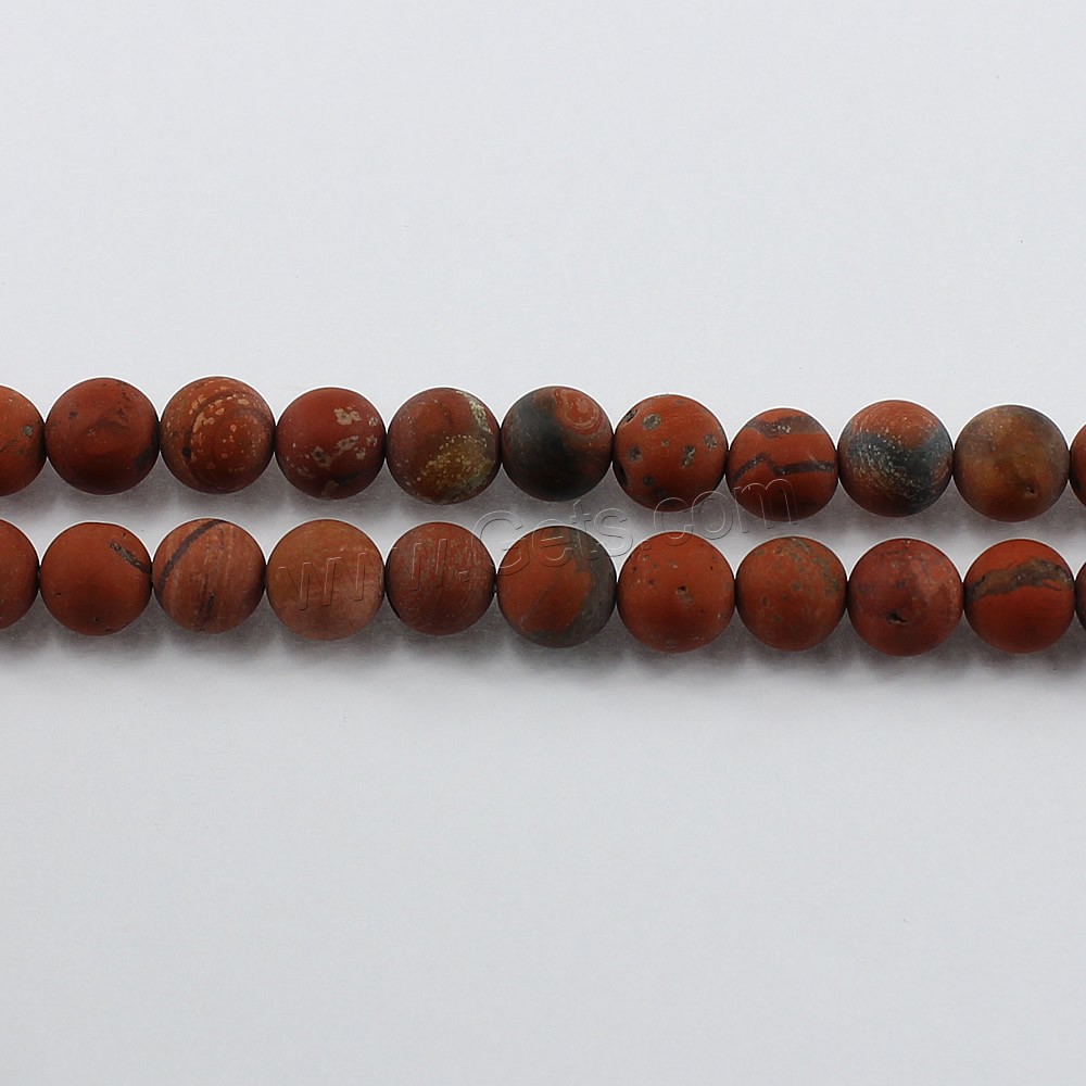 Red Jasper Bead, Round, natural, different size for choice & frosted, Grade B, Hole:Approx 1-2mm, Length:Approx 15 Inch, Sold By Strand