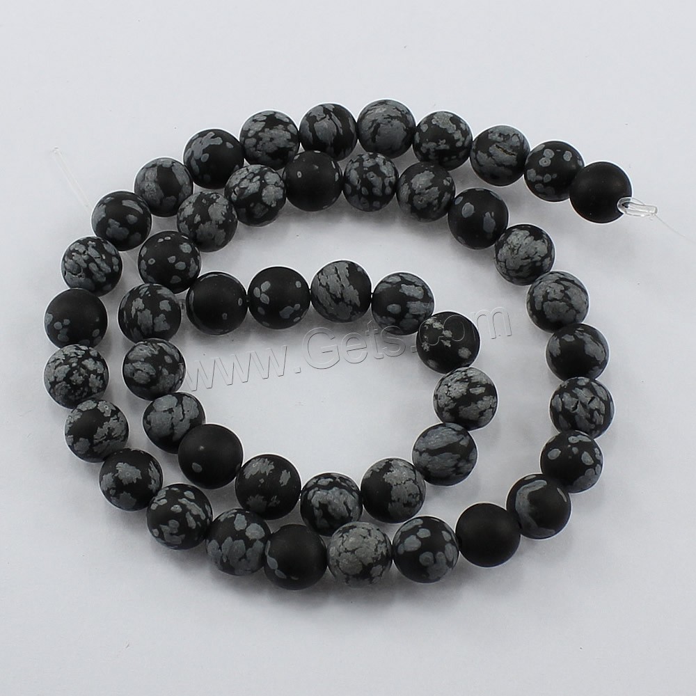 Snowflake Obsidian Bead, Round, natural, different size for choice & frosted, Hole:Approx 1-2mm, Length:Approx 15.5 Inch, Sold By Strand