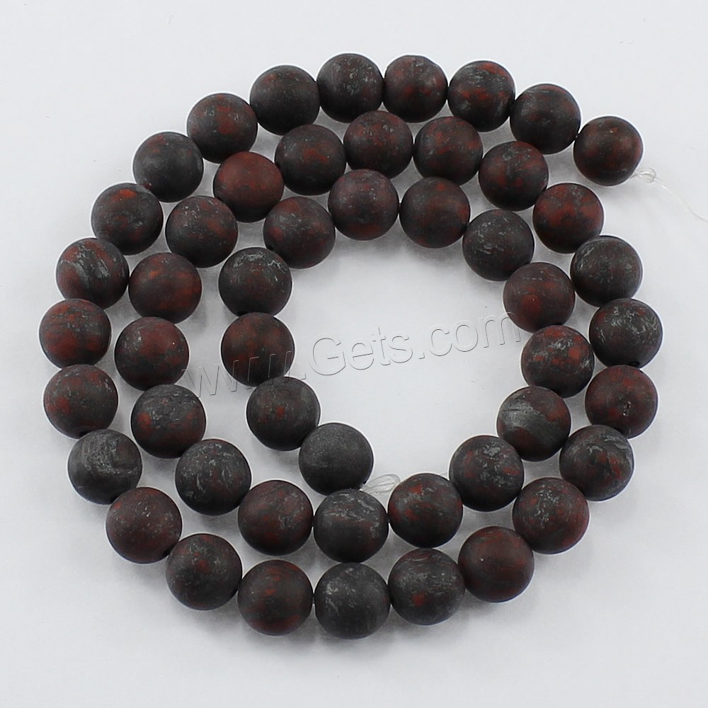 Perles obsidiennes acajou, Corde d'armure, Rond, naturel, normes différentes pour le choix & givré, Trou:Environ 1-2mm, Longueur:Environ 15 pouce, Vendu par brin