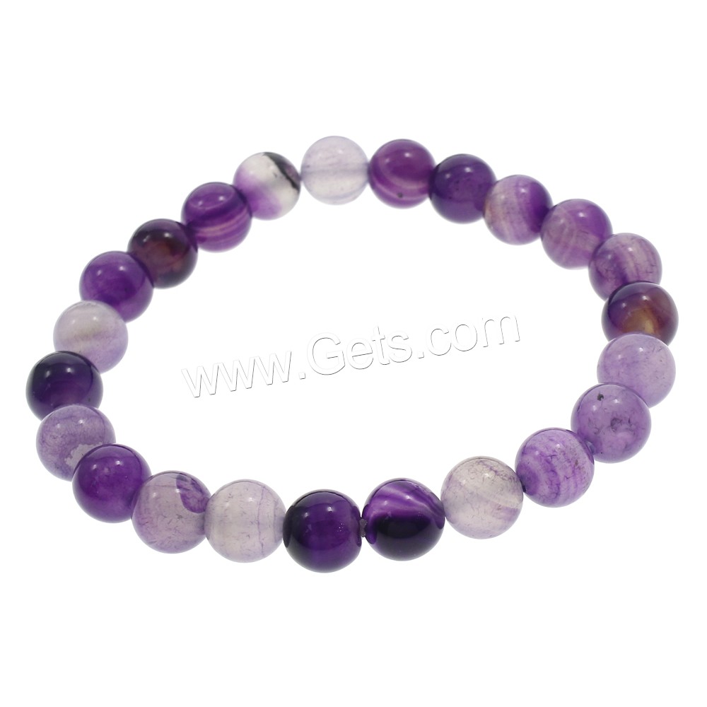 Agate Bracelets, Round, different size for choice, more colors for choice, Length:Approx 7 Inch, Sold By Strand