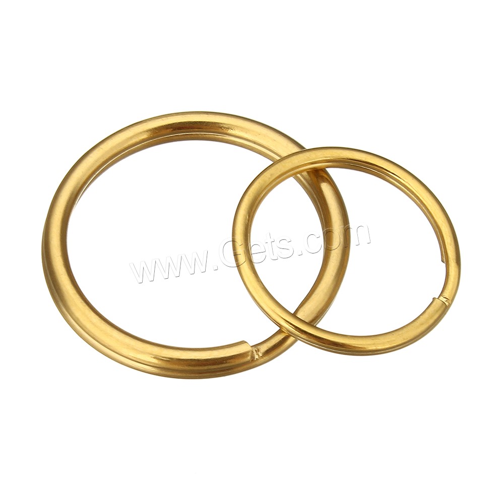 Stainless Steel Key Split Ring, gold color plated, different size for choice, Sold By PC