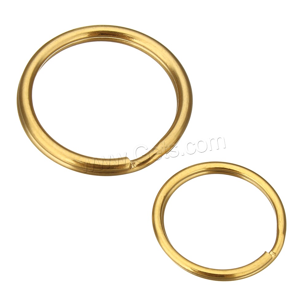 Stainless Steel Key Split Ring, gold color plated, different size for choice, Sold By PC