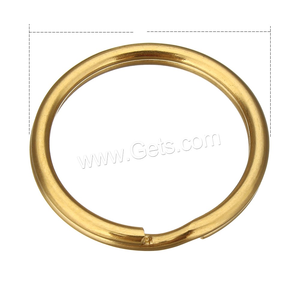 Stainless Steel Key Split Ring, gold color plated, different size for choice, Sold By PC