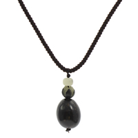 Collier de bijoux bouddhiste, Bodhi, avec Bodhi racine & corde en nylon, gravé, couleur originale - Environ 23.5 pouce, Vendu par brin