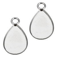 Stainless Steel Pendant Setting, Teardrop, original color Approx 2mm, Inner Approx [