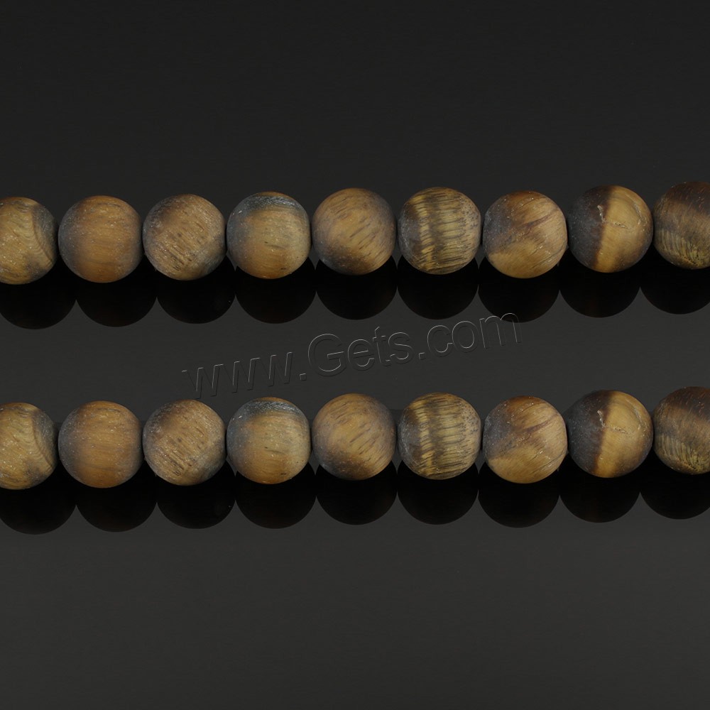 Tiger Eye Beads, Round, natural, different size for choice & frosted, Grade AB, Hole:Approx 1mm, Length:Approx 15.8 Inch, Sold By Strand