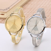 Reloj de Pulsera de mujeres, aleación de zinc, con Vidrio, movimiento chino, chapado, ajustable, más colores para la opción, 40mm, longitud:aproximado 9 Inch, Vendido por UD