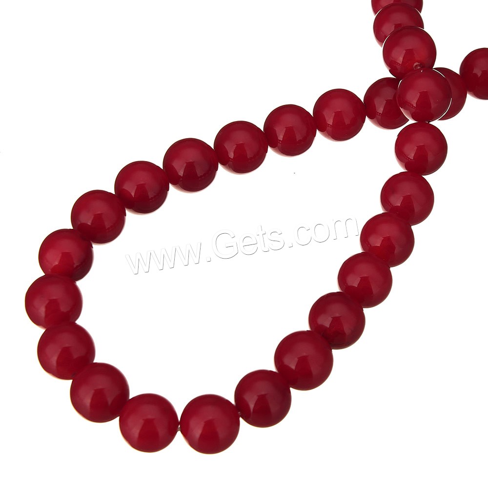 Abalorios de Nácar de Mar de Sur, Nácar de mar del sur, Esférico, diverso tamaño para la opción, Rojo, agujero:aproximado 0.1mm, longitud:aproximado 16 Inch, Vendido por Sarta