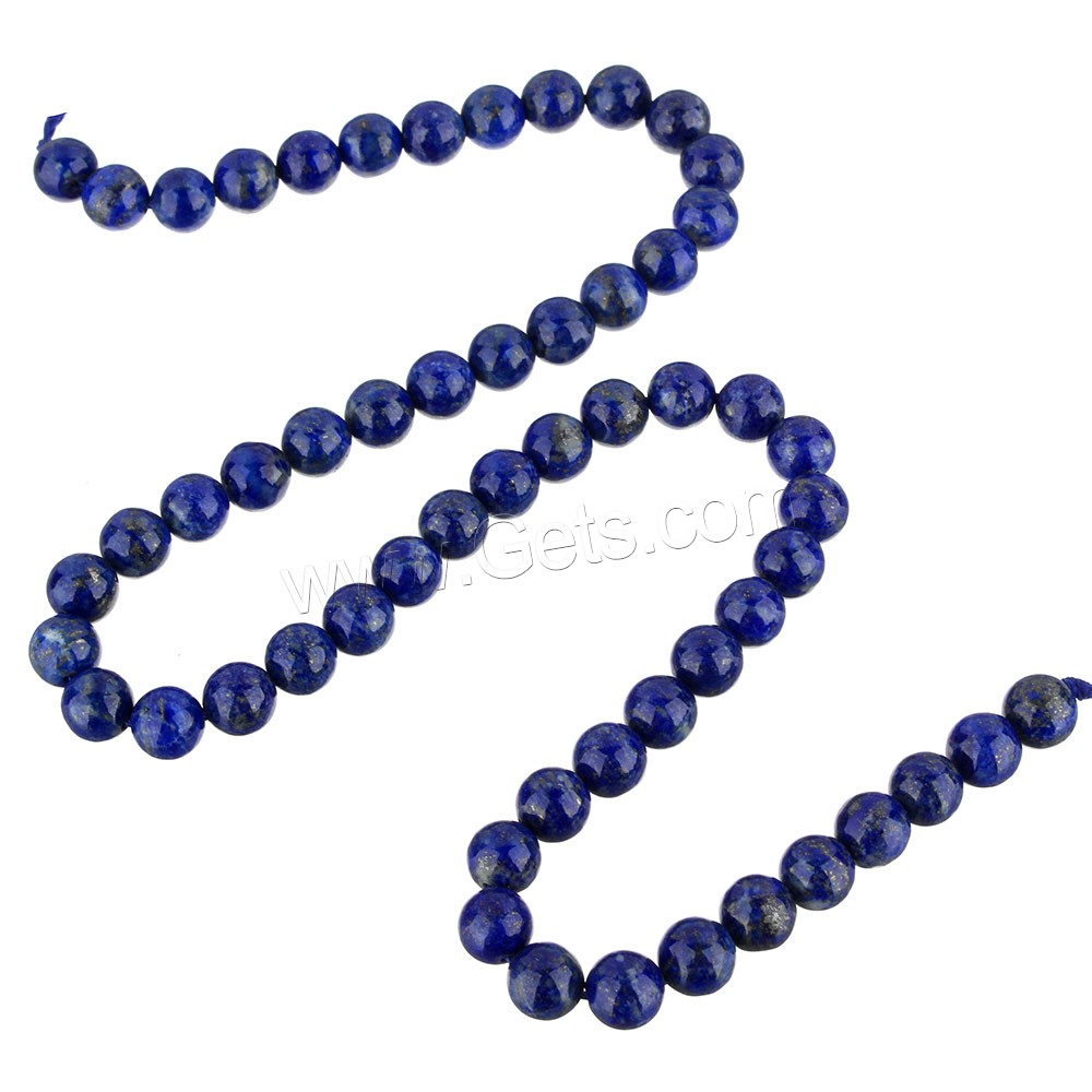 Natural Lapis Lazuli Beads, Round, different size for choice, Grade AA, Length:Approx 15.5 Inch, Sold By Strand