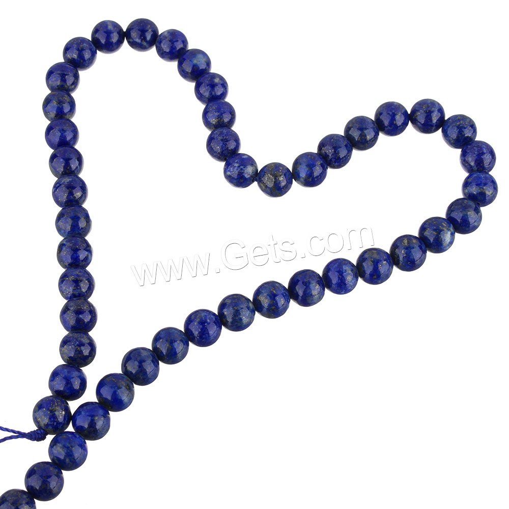 Natural Lapis Lazuli Beads, Round, different size for choice, Grade AA, Length:Approx 15.5 Inch, Sold By Strand