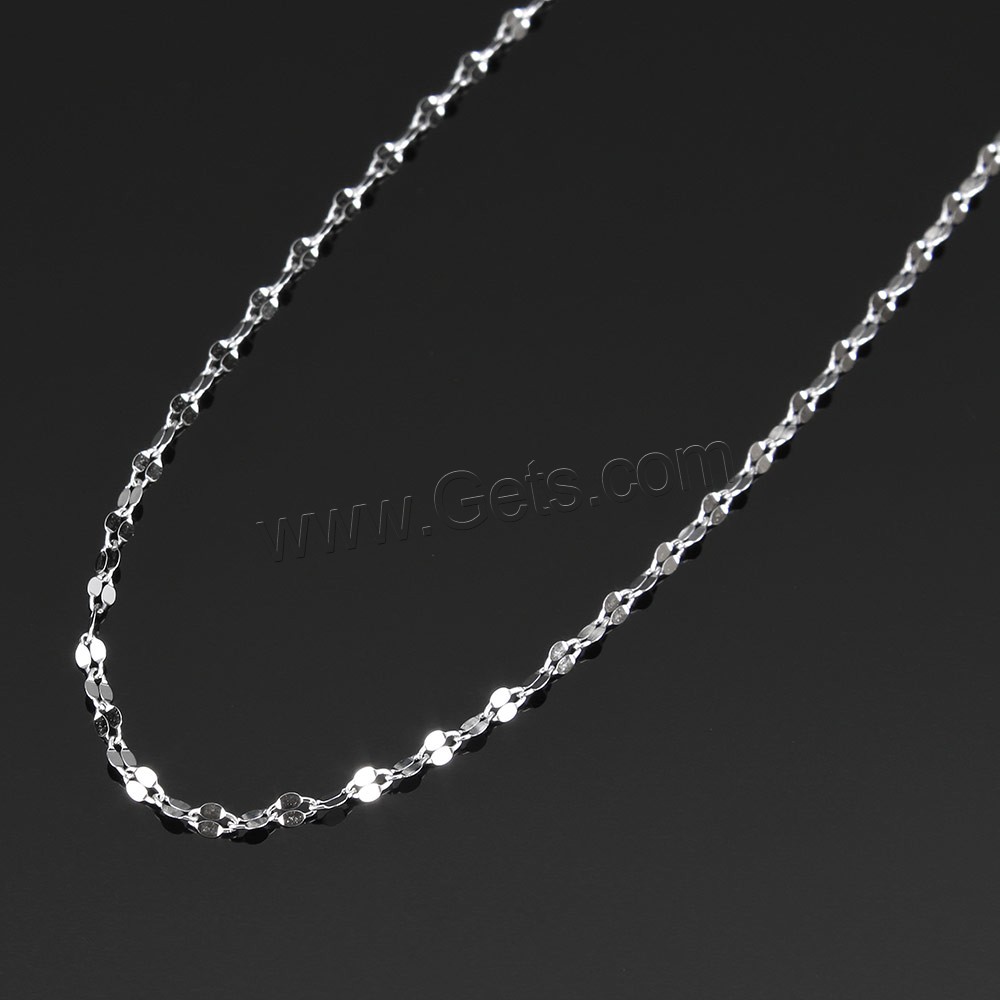 Sterling Silber Collier Kette, 925 Sterling Silber, unterschiedliche Länge der Wahl, 2.7x1.6x0.2mm, verkauft von Strang