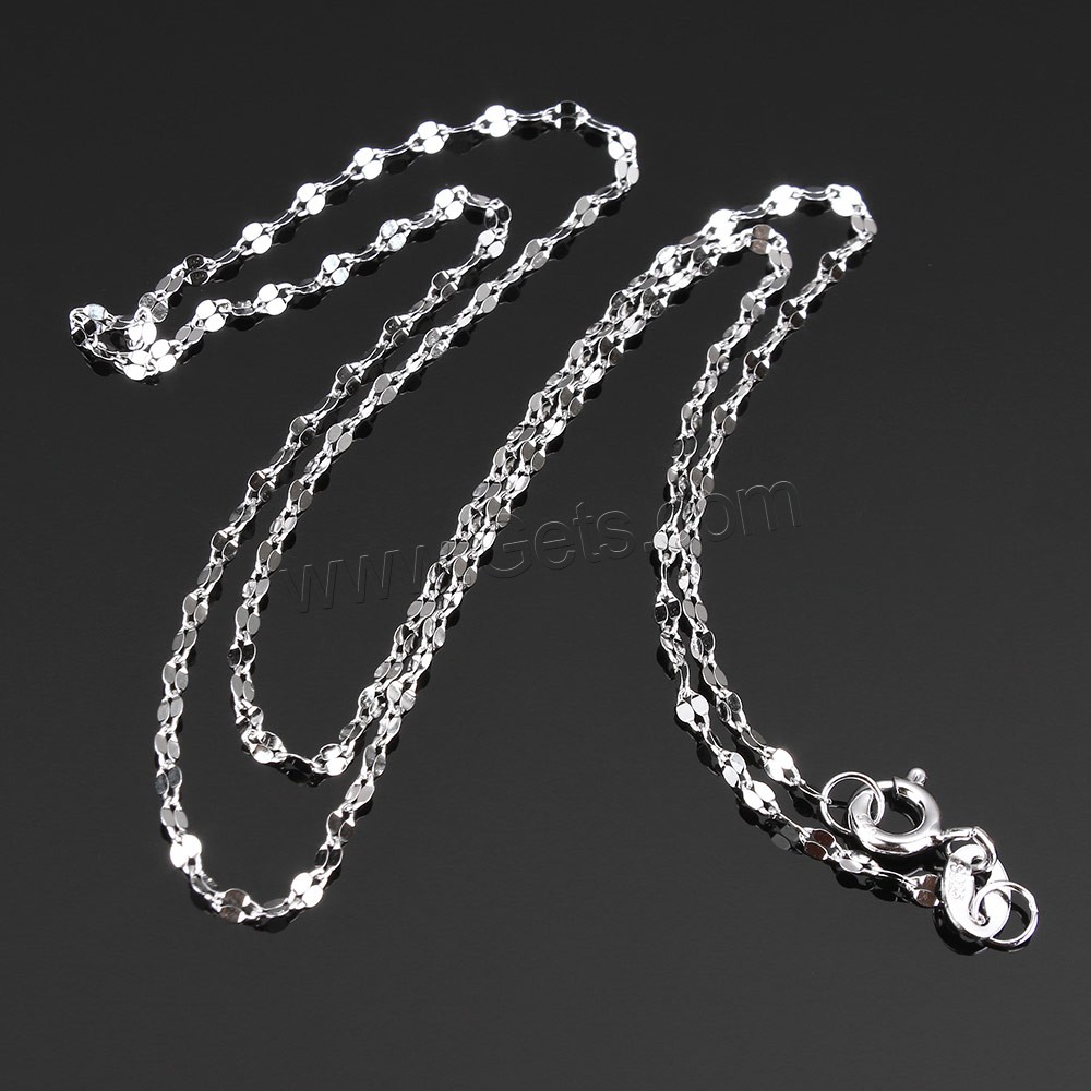 Sterling Silber Collier Kette, 925 Sterling Silber, unterschiedliche Länge der Wahl, 2.7x1.6x0.2mm, verkauft von Strang