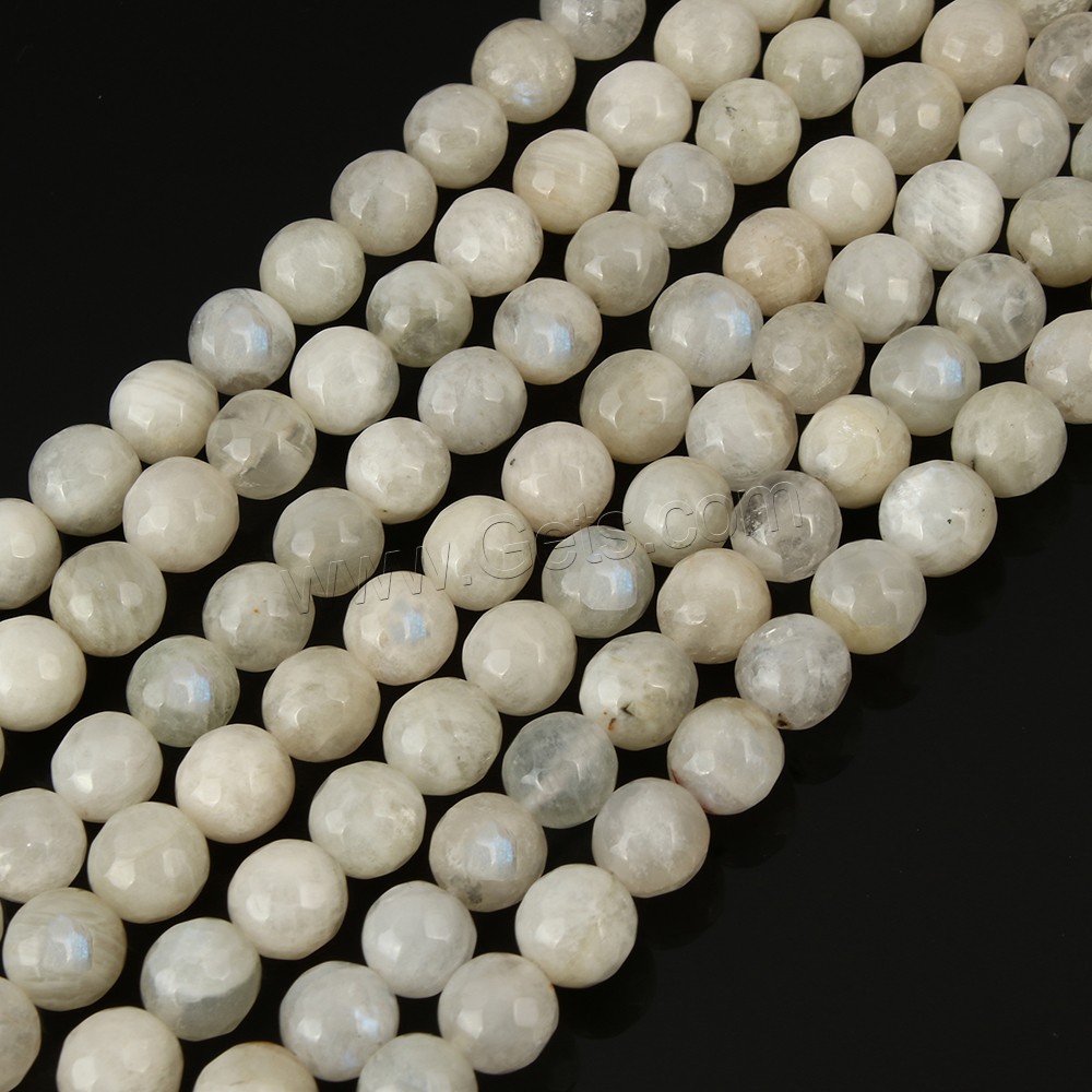 Natural Moonstone Beads, Round, different size for choice & faceted, Length:Approx 15 Inch, Sold By Strand