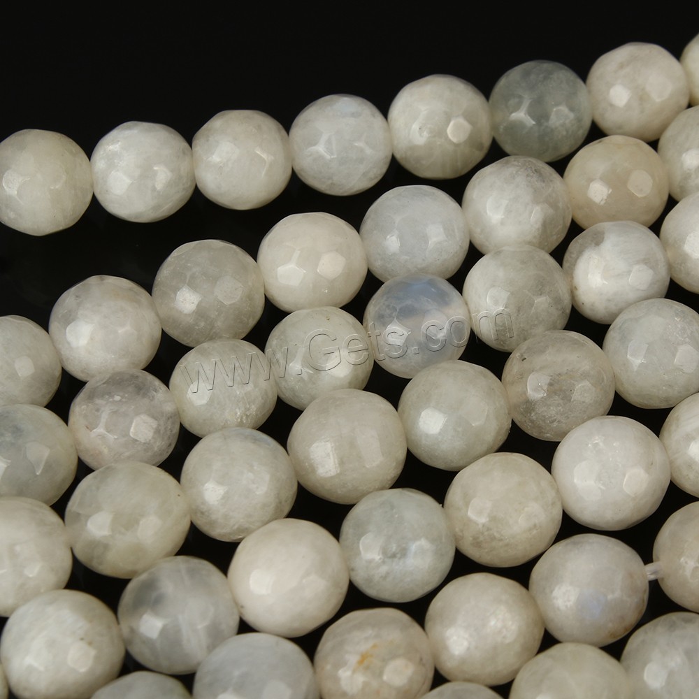 Natural Moonstone Beads, Round, different size for choice & faceted, Length:Approx 15 Inch, Sold By Strand