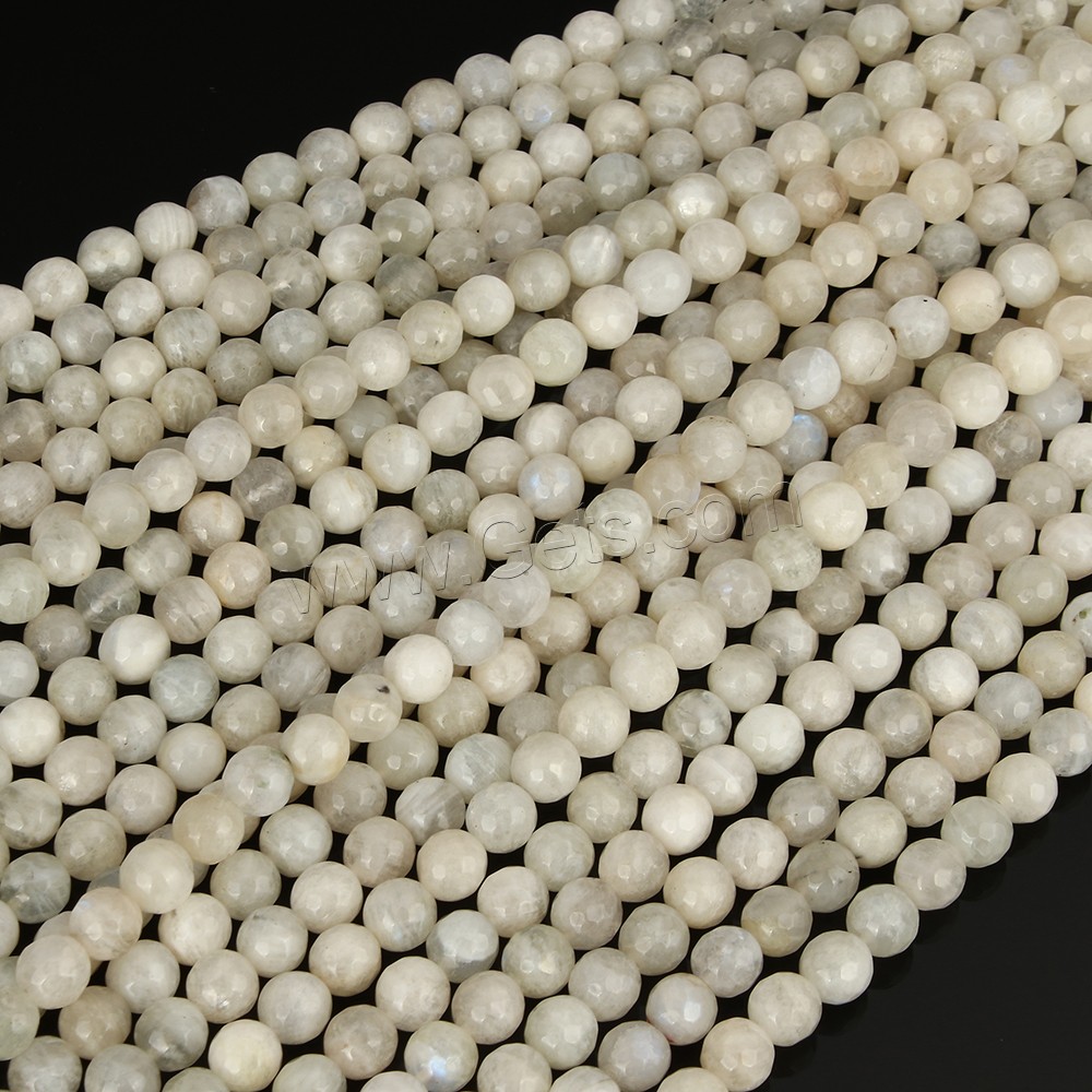 Natural Moonstone Beads, Round, different size for choice & faceted, Length:Approx 15 Inch, Sold By Strand