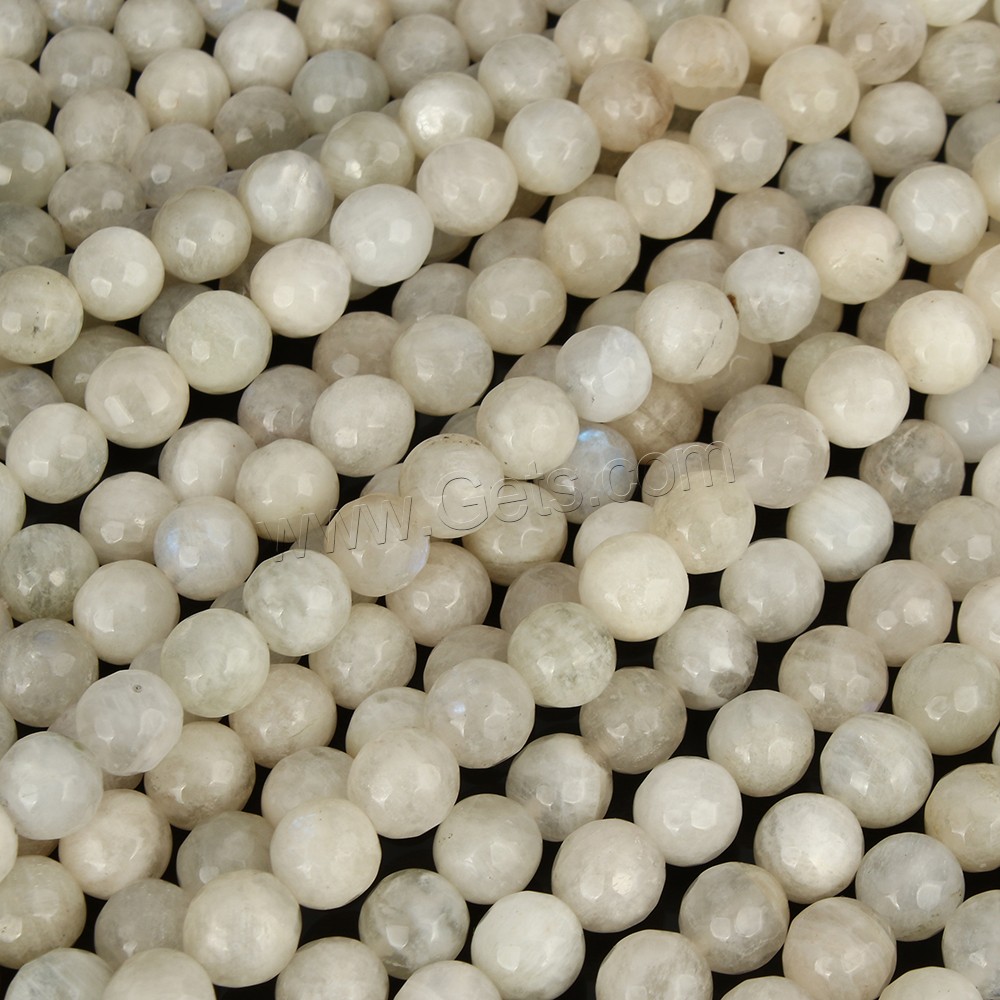 Natural Moonstone Beads, Round, different size for choice & faceted, Length:Approx 15 Inch, Sold By Strand