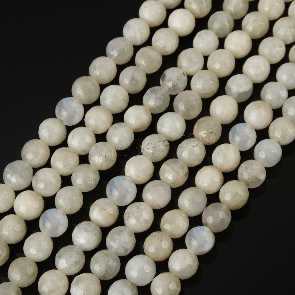 Natural Moonstone Beads, Round, different size for choice & faceted, Length:Approx 15 Inch, Sold By Strand