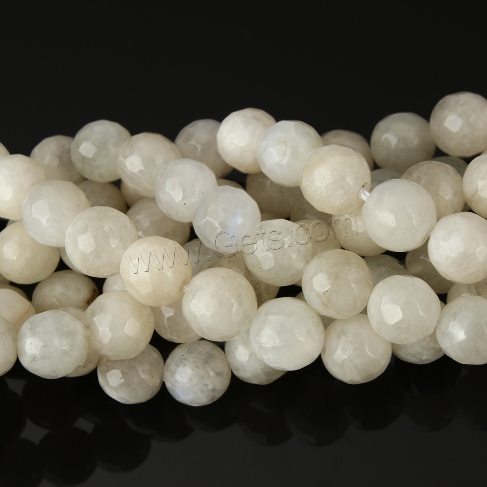 Natural Moonstone Beads, Round, different size for choice & faceted, Length:Approx 15 Inch, Sold By Strand