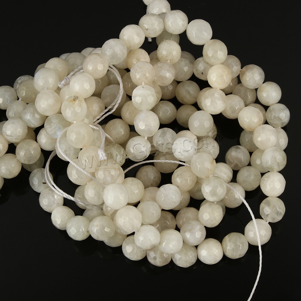 Natural Moonstone Beads, Round, different size for choice & faceted, Length:Approx 15 Inch, Sold By Strand