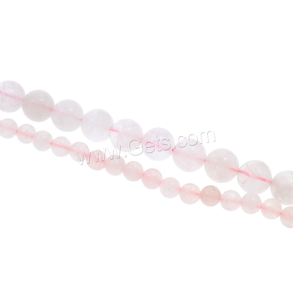 Natural Rose Quartz Beads, Round, different size for choice, Hole:Approx 1mm, Length:Approx 15 Inch, Sold By Strand