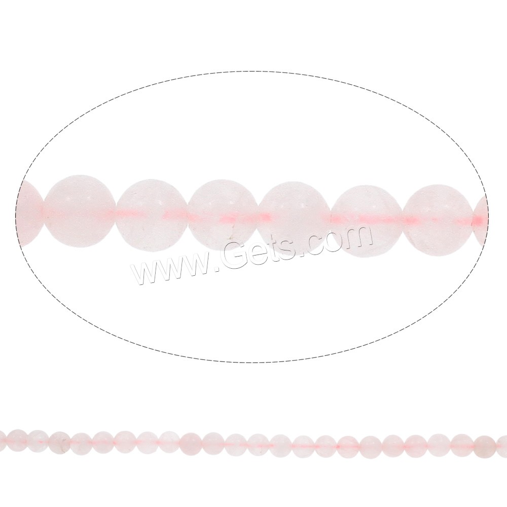 Natural Rose Quartz Beads, Round, different size for choice, Hole:Approx 1mm, Length:Approx 15 Inch, Sold By Strand