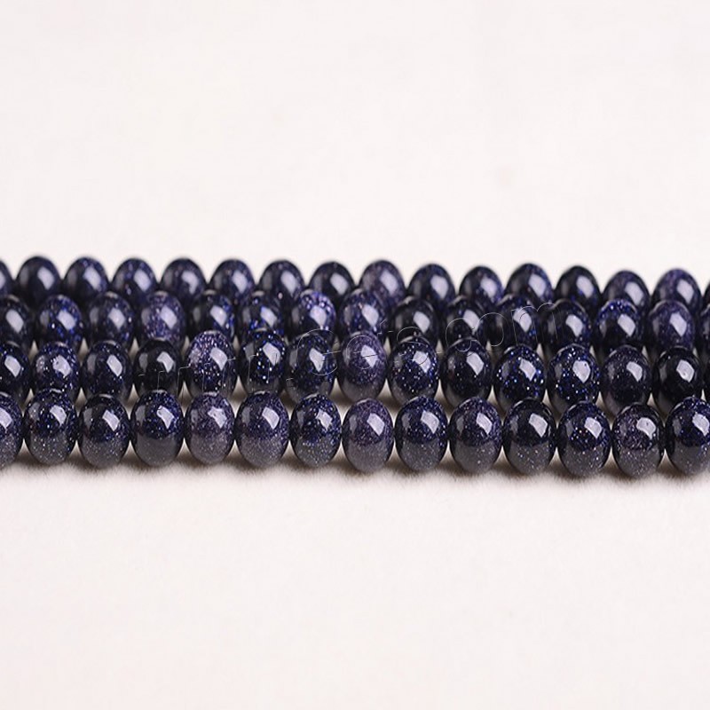 Blue Goldstone Beads, Round, natural, different size for choice, Hole:Approx 1-2mm, Length:Approx 15 Inch, Sold By Strand