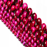 Perles d'Oeil de tigre, Rond, naturel, normes différentes pour le choix, rouge violet brillant, année AAAAA Environ 1-2mm Environ 15 pouce, Vendu par brin