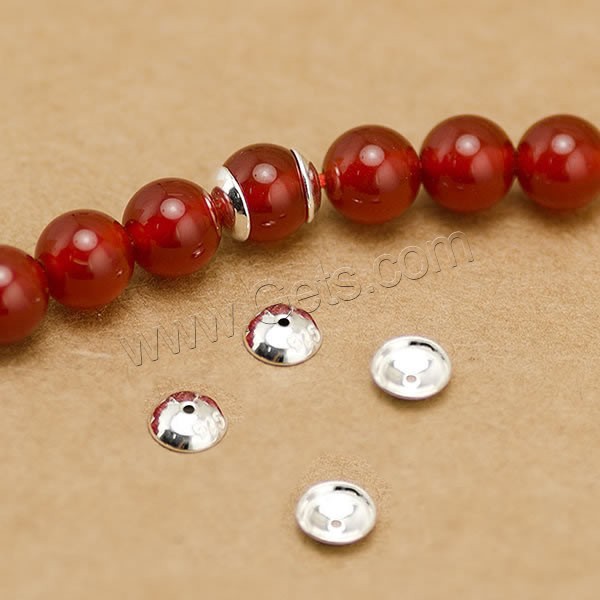 Sterling Silver Bead Caps, 925 Sterling Silver, Round, different size for choice, Sold By PC