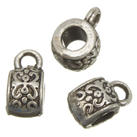 Zinklegierung Stiftöse Perlen, Rondell, antik silberfarben plattiert, frei von Blei & Kadmium, 6x11x8mm, Bohrung:ca. 2mm, 3mm, 100G/Tasche, verkauft von Tasche