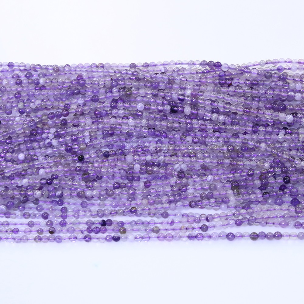 Purple Fluorite Beads, Round, natural, different size for choice, Hole:Approx 0.5mm, Length:Approx 16 Inch, Sold By Strand