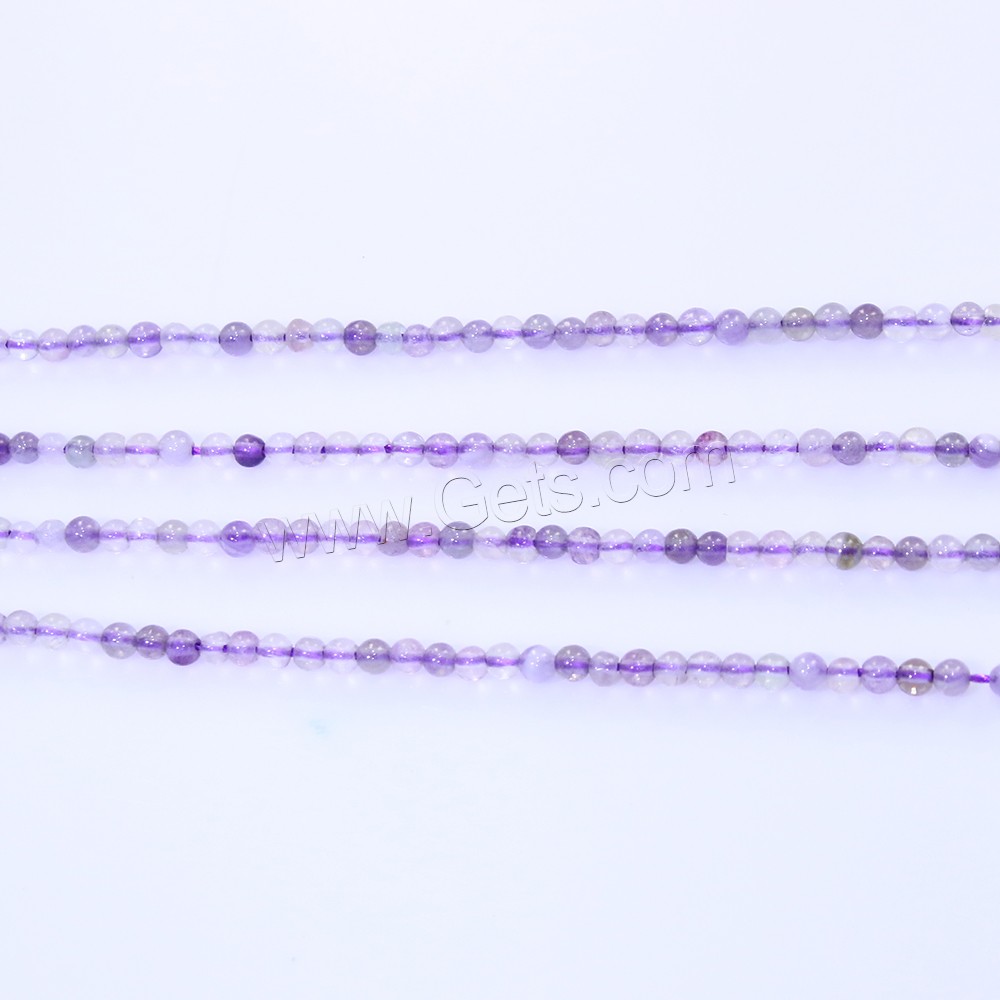 Purple Fluorite Beads, Round, natural, different size for choice, Hole:Approx 0.5mm, Length:Approx 16 Inch, Sold By Strand