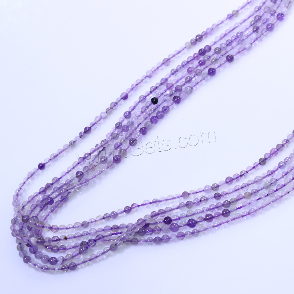 Purple Fluorite Beads, Round, natural, different size for choice, Hole:Approx 0.5mm, Length:Approx 16 Inch, Sold By Strand