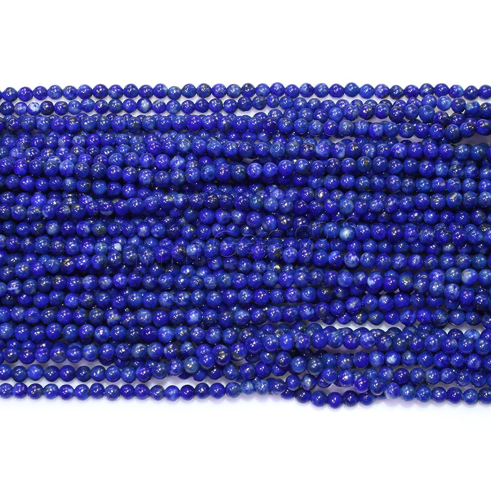 Natürlichen Lapislazuli Perlen, natürlicher Lapislazuli, rund, verschiedene Größen vorhanden, Klasse AB, Bohrung:ca. 0.5mm, Länge:ca. 16 ZollInch, verkauft von Strang