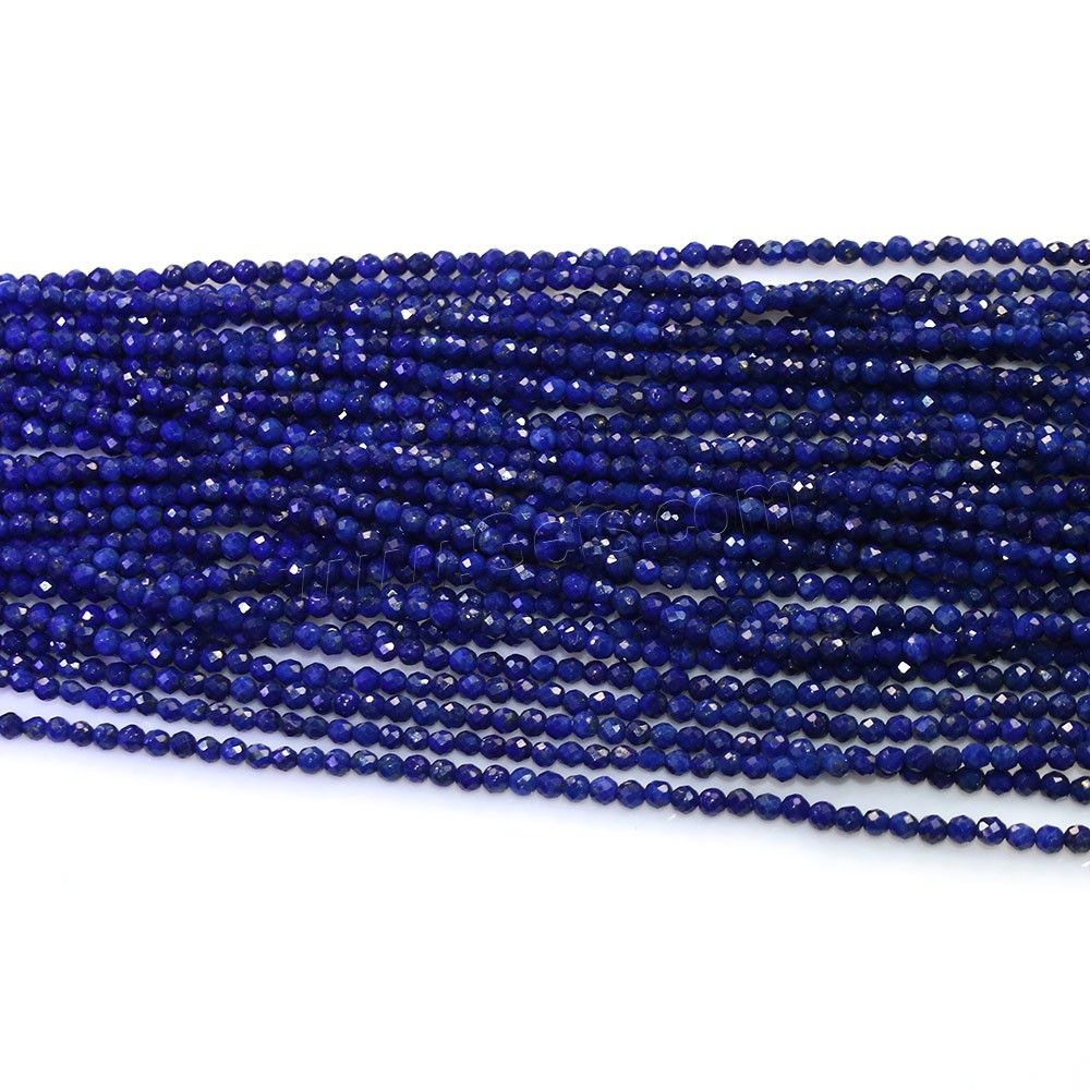 Natürlichen Lapislazuli Perlen, natürlicher Lapislazuli, rund, verschiedene Größen vorhanden & facettierte, Grade A, Bohrung:ca. 0.5mm, Länge:ca. 16 ZollInch, verkauft von Strang