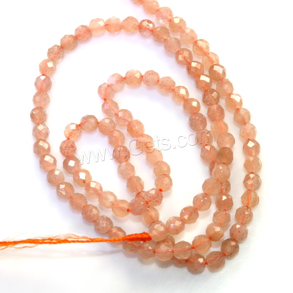 Natural Moonstone Beads, Round, different size for choice & faceted, Hole:Approx 0.5mm, Length:Approx 16 Inch, Sold By Strand