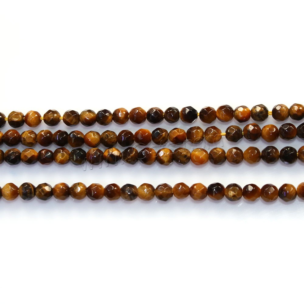 Perles d'Oeil de tigre, Rond, naturel, normes différentes pour le choix & facettes, Trou:Environ 0.5mm, Longueur:Environ 16 pouce, Vendu par brin