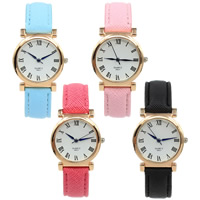 Reloj de Pulsera de mujeres, Cuero de PU, con Vidrio & aleación de zinc, chapado, más colores para la opción, 31mm, longitud:aproximado 9 Inch, Vendido por UD