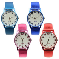 Reloj de Pulsera de mujeres, Cuero de PU, con Vidrio & aleación de zinc, electroforesis, más colores para la opción, libre de níquel, plomo & cadmio, 38mm, longitud:aproximado 9 Inch, Vendido por UD