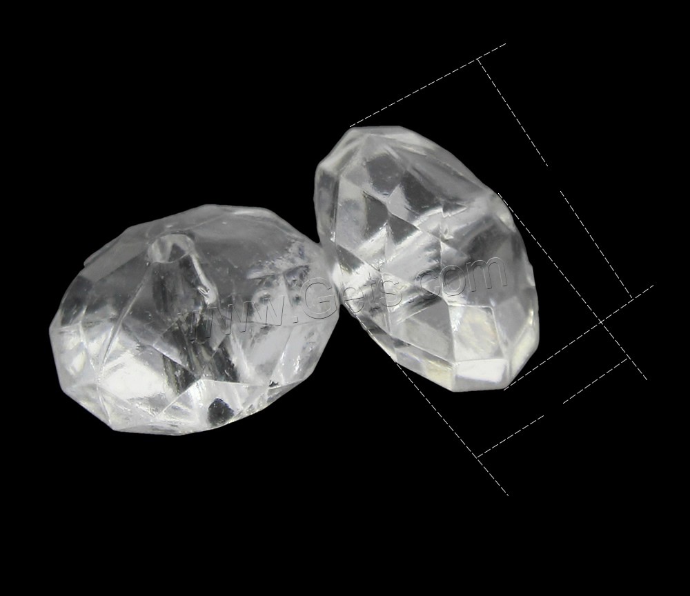 Transparent Acrylic Beads, Rondelle, different size for choice & faceted, Hole:Approx 1mm, Sold By Bag