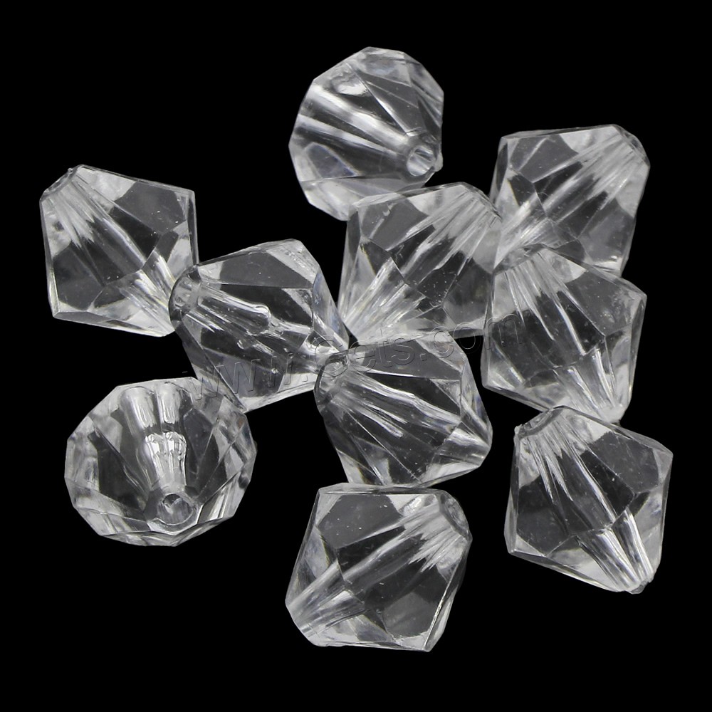 Transparent Acrylic Beads, Bicone, different size for choice & faceted, Sold By Bag