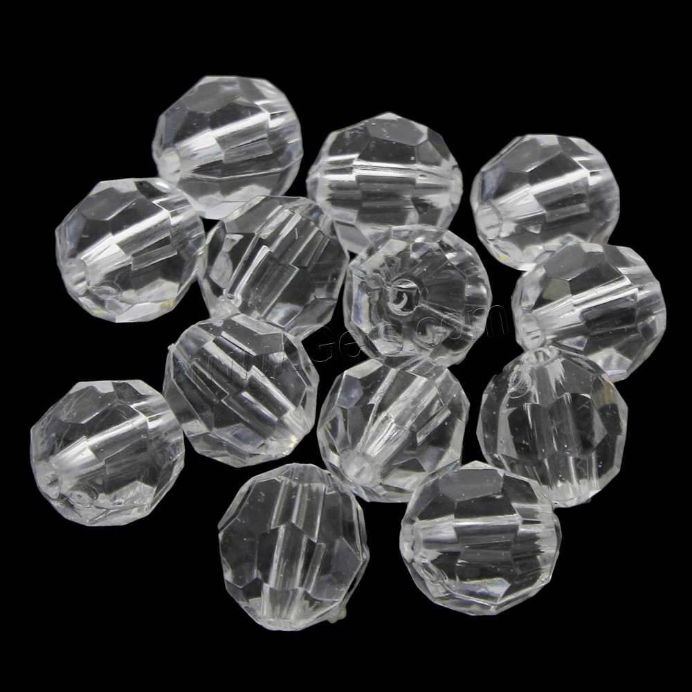 Transparent Acrylic Beads, Round, different size for choice & faceted, Sold By Bag