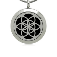 Pendentif Médaillon Parfum, acier inoxydable 316L, avec coton, Plat rond, Remarquez chaleureusement : la couleur de la garniture en coton pour cet article est aléatoirement & avec le motif de fleurs & creux, couleur originale, 25mm Environ 5mm, Vendu par PC