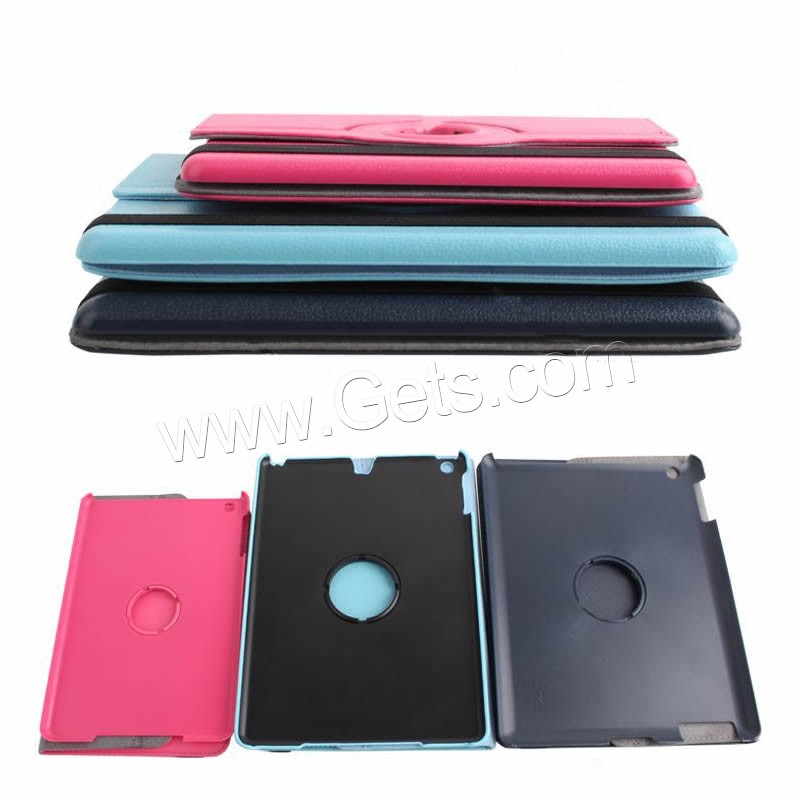 Cuero de PU Funda iPad titular, con Plástico PC, Rectángular, diferentes estilos para la opción, más colores para la opción, Vendido por UD