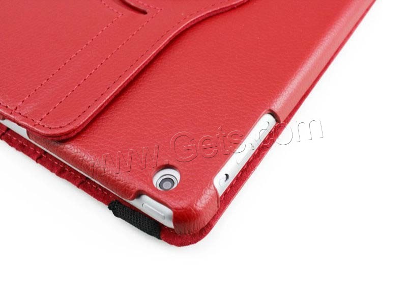 Cuero de PU Funda iPad titular, con Plástico PC, Rectángular, diferentes estilos para la opción, más colores para la opción, Vendido por UD