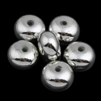 Abalorios De Acrílicos Enchapado, Acrílico, Toroidal, chapado en color de plata, 6x10mm, agujero:aproximado 1mm, aproximado 1800PCs/Bolsa, Vendido por Bolsa