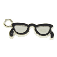 Zinc Alloy Enamel Pendants, Glasses, platinum color plated, lead & cadmium free Approx 1.5mm 