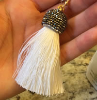 Decorative Tassel, Cotton Cord, with Rhinestone Clay Pave & Brass, gold color plated 